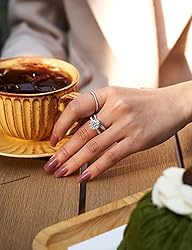 Oivley Half Wedding Band for Women 925 Sterling