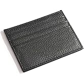 M-Plateau Super Slim Genuine Leather Credit Card Wallet | Card Holder, Small Wallet for Man and Women with 6 Card Slots and 1 Pocket (Black)