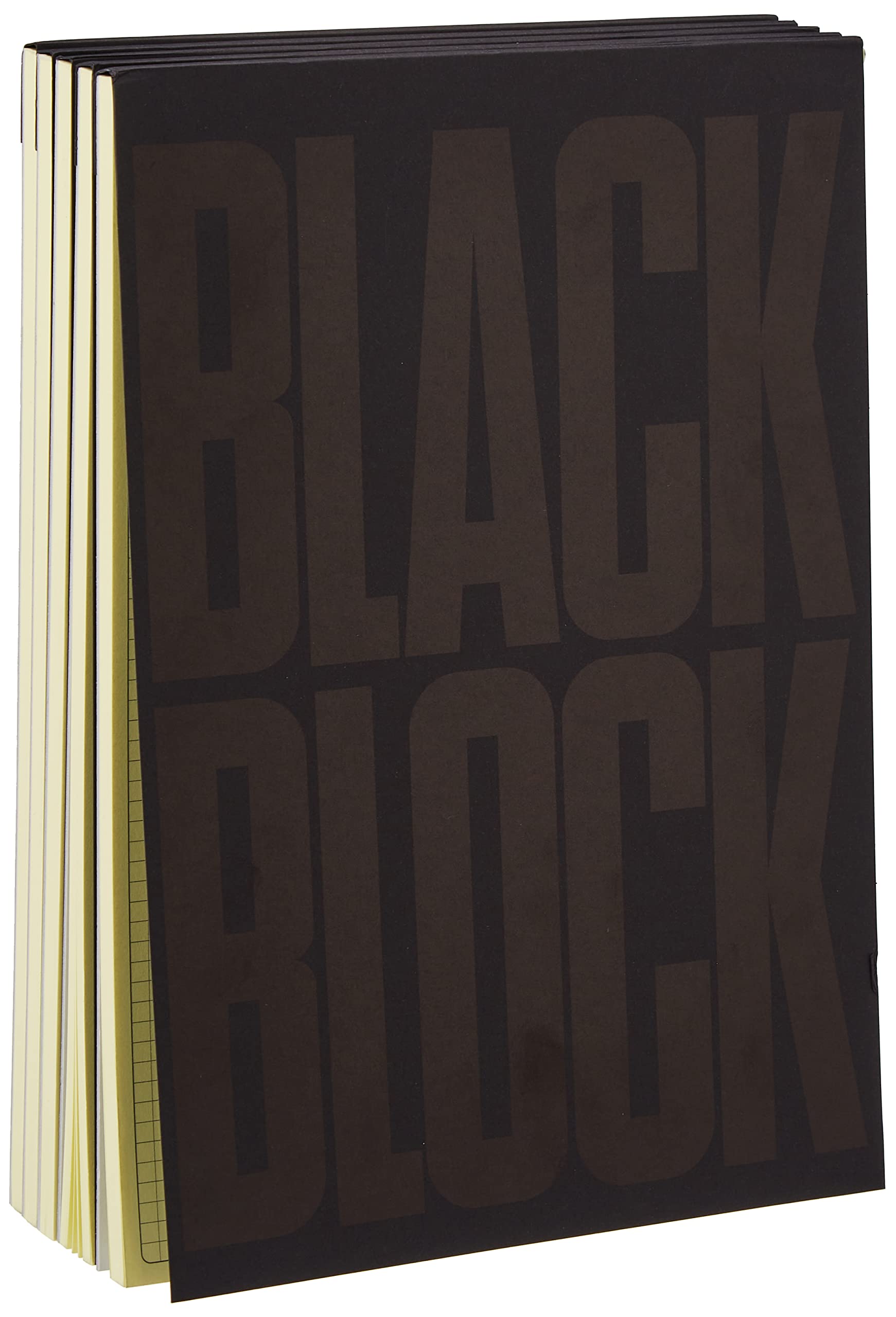 Exacompta - Ref. 5700E - Pack of 5 notepads 29.7 x 21 cm Vertical format 70 sheets with yellow anti-reflective small squares paper 80 g/m² Black