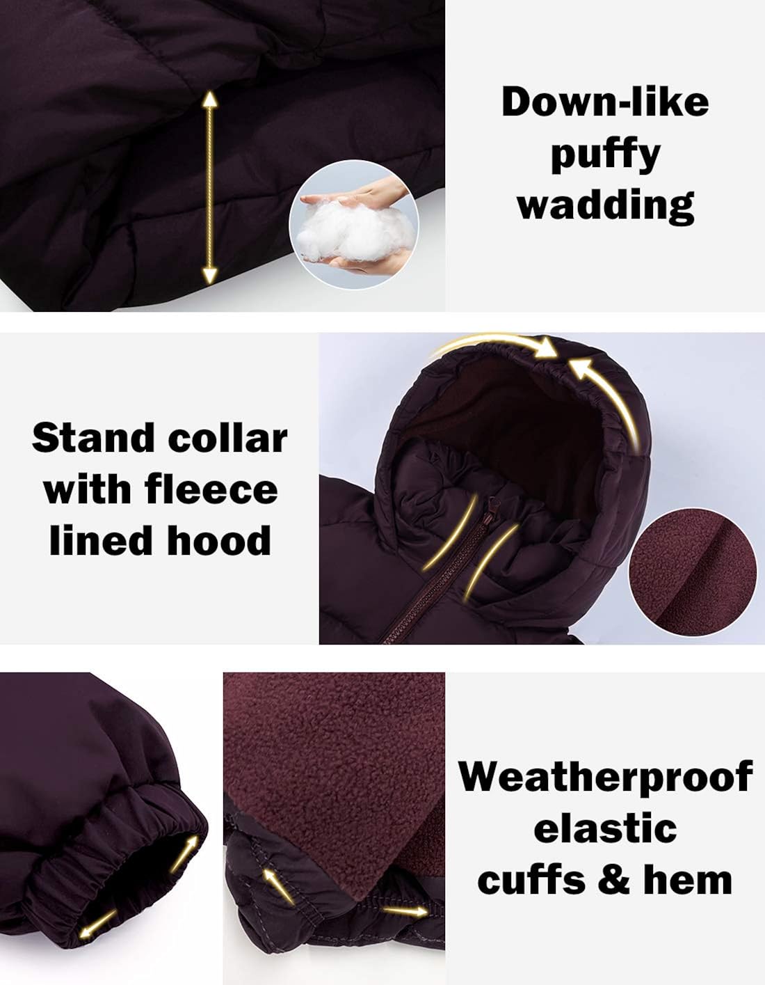 maoo garden Girls Winter Long Puffer Lightweight Coat Thick Padded Soft Fleece Jacket with Hood: Clothing