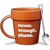 VELENTI Plant Pot Mug - Plant Lover Mug with Metallic Shovel Ornament - Fancy Garden Lover Gifts for Women, Men - Birthday Gift for Women - Cute Gifts for Mother's Day, Christmas