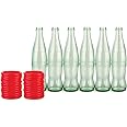 Bottles Ring Toss Game for Adults - 30 Pc Bottle Ring Toss Carnival Games with 24 Plastic Rings Hoops and 6 Glass Bottles. Kids Outdoor Games, Yard Games Outside Activities for Kids, Outdoor Fun