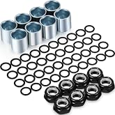 Hotop 56 Pcs Skateboard Truck Hardware Kit Includes 8 Spacers, 8 Axle Nuts and 40 Pieces Speed Rings for Skateboard and Longboard