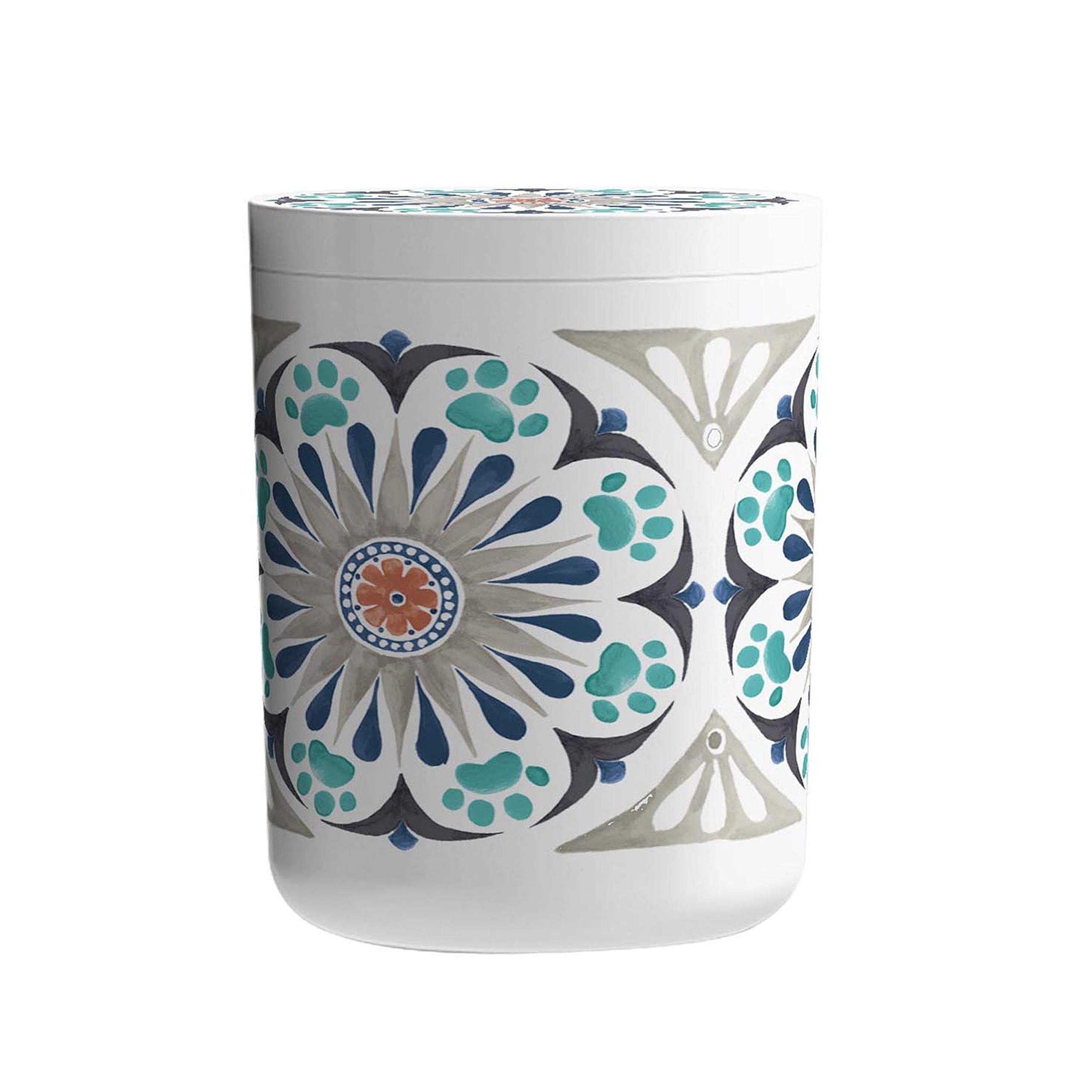 Auntie Morags Carmel Medallion Melamine Pet Food & Treat Jar - Grey