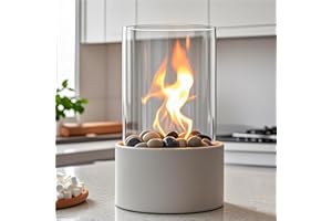 EAST FLAME Tabletop Fire Pit with Non-stop Flame,Table Top Firepit with Pebble Stone for Patio & Home Decor,Portable Fire Pit as Gift for Housewarming & Parties