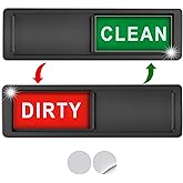 Premium Clean Dirty Dishwasher Magnet, Dirty Clean Sign for Dishwasher Easy to Read and Strong Slide for Changing Signs, Heavy Duty Magnet with Optional Stickers (Black Red Green)