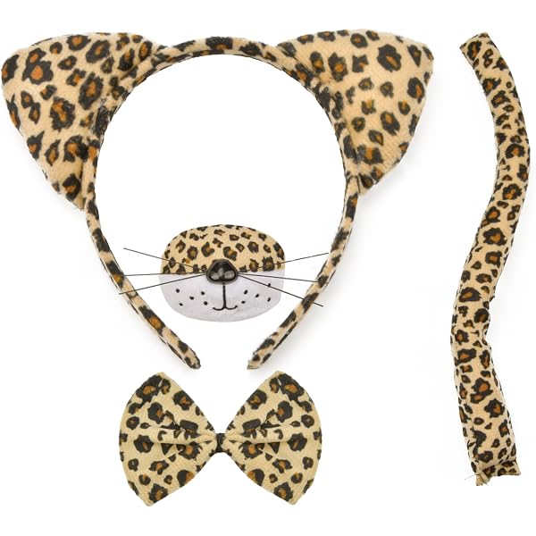 3Pcs Faux Fur Fox Ears Headbands Leopard Print Black Brown Party Cosplay halloween leopard ears - TikTok Shop main image 4