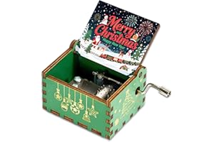 Hefonti Merry Christmas Music Box, Ideal Xmas Gift for Daughter Son Girls Mom Dad Granddaughter on Christmas and New Year Play We Wish You a Merry Christmas