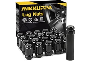 MIKKUPPA M12x1.25 Lug Nuts - Replacement for 1993-2022 Nissan Altima, 1988-2022 Nissan Maxima, 1997-2023 Subaru Forester Aftermarket Wheel 20pcs Black Closed End Lug Nuts