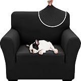 XINEAGE 1 Seater Stretch Jacquard Armchair Slipcover Black