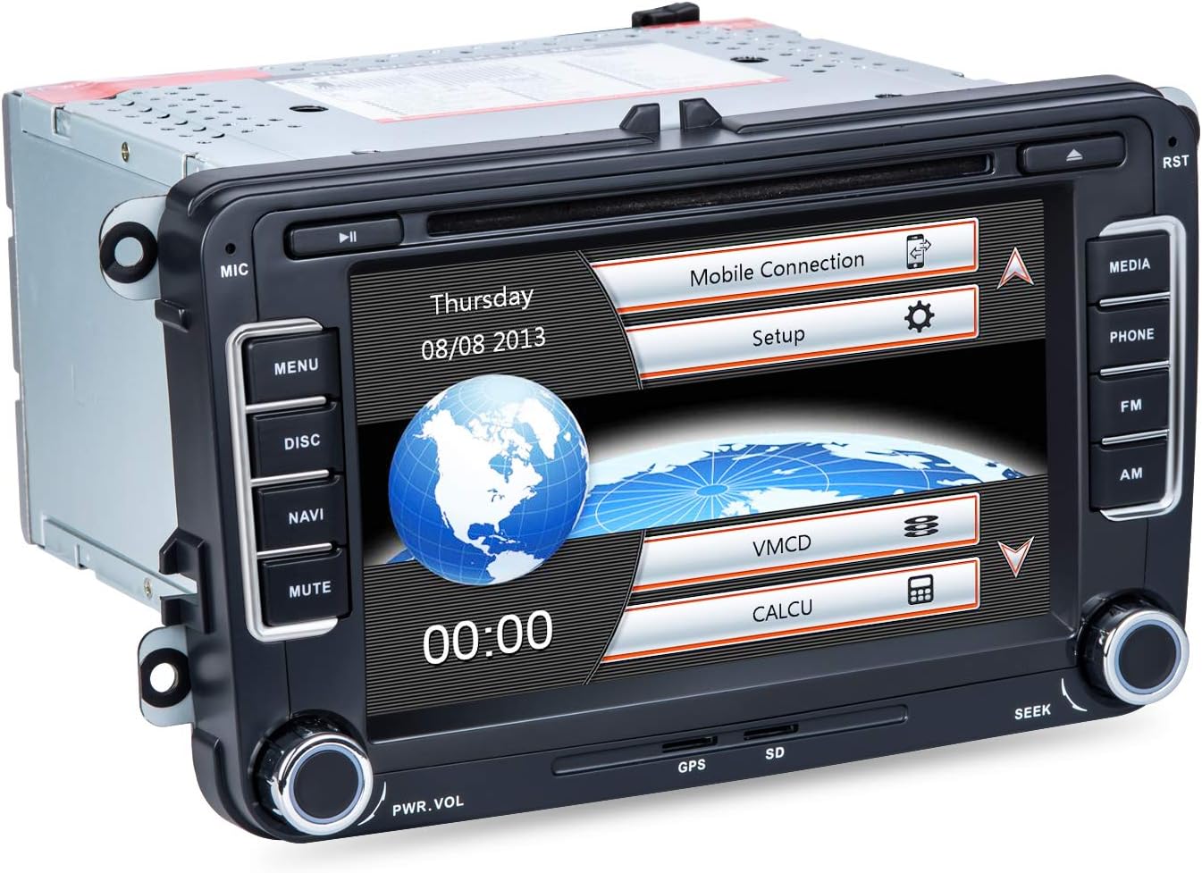 Car Stereo DVD Player Applicable with Volkswagen/Skoda, 2 Din in-Dash, Built-in Bluetooth, MP3 Player, GPS Navigation, Mirror-Link, AUX Input, Radio Receiver