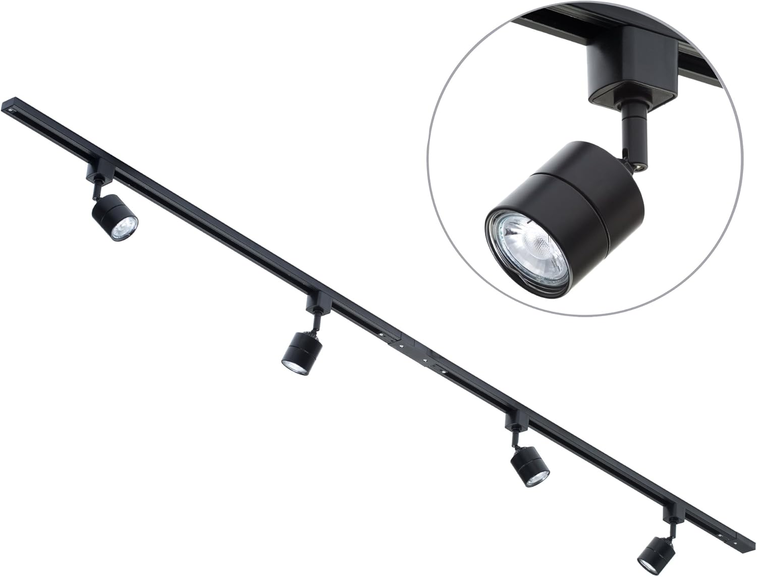 Kitchen Track Light Kit with Soho GU10 Spotlight Fixture & LED Bulbs