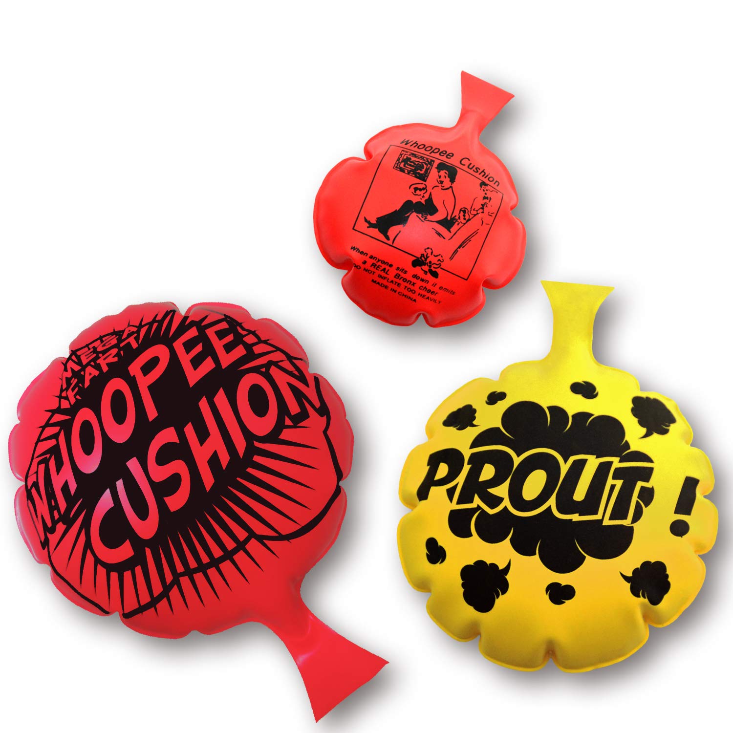 Photo 1 of [3 Pack] Whoopee Cushion for Children Over 3 yrs,Woopie Cushion Party Favor for [4,6,8 Inch][No Automatic Inflation][Reward][Prank Gag][Novelty Trick Joke] Gift and Toy for Kids Children Office Home