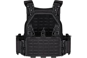 BOMTURN Tactical Vest for Men Quick Release Laser-Cutting Modular Vest for Outdoor