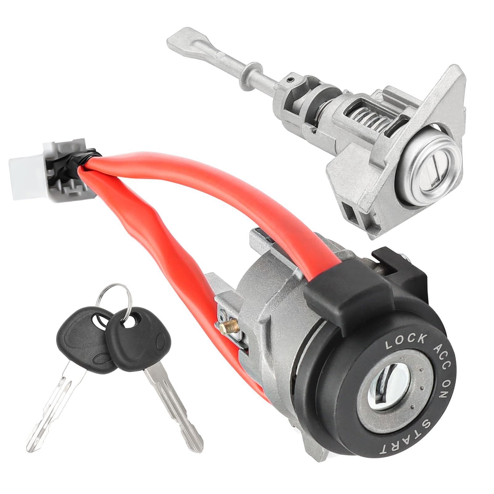 Photo 1 of Front Left Door Lock Cylinder Set Ignition Switch Ignition Lock Cylinder Switch with 2 Keys Fit for Hyundai Elantra 2011-2015,Replace 81910-3XA00 81970-3XA00