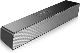 SAKOBS PC Soundbar, 20 W Bluetooth 5.0 Lautsprecher für PC Laptop TV Geräte,Tragbare Computer Lautsprecher mit 16 Stunden Spielzeit,Stereo Sound,Mikrofon,3.5mm Aux Input&TF, DS5101