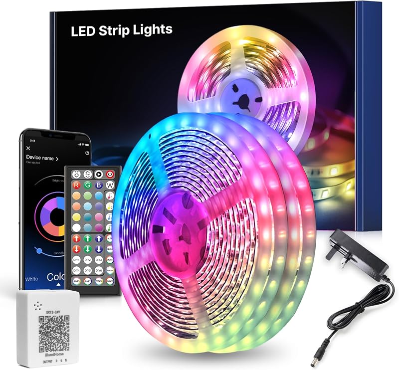 Mexllex LED Strip Lights 30m RGB App Control Music Sync with Remote