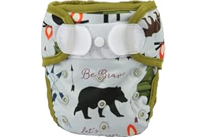SIGZAGOR Baby Cloth Diaper Cover Nappy Hook and Loop Double Gusset for Boys (Be Brave)