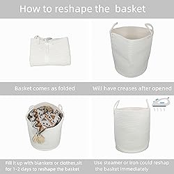 XUANGUO Cotton Rope Laundry Basket Hamper for