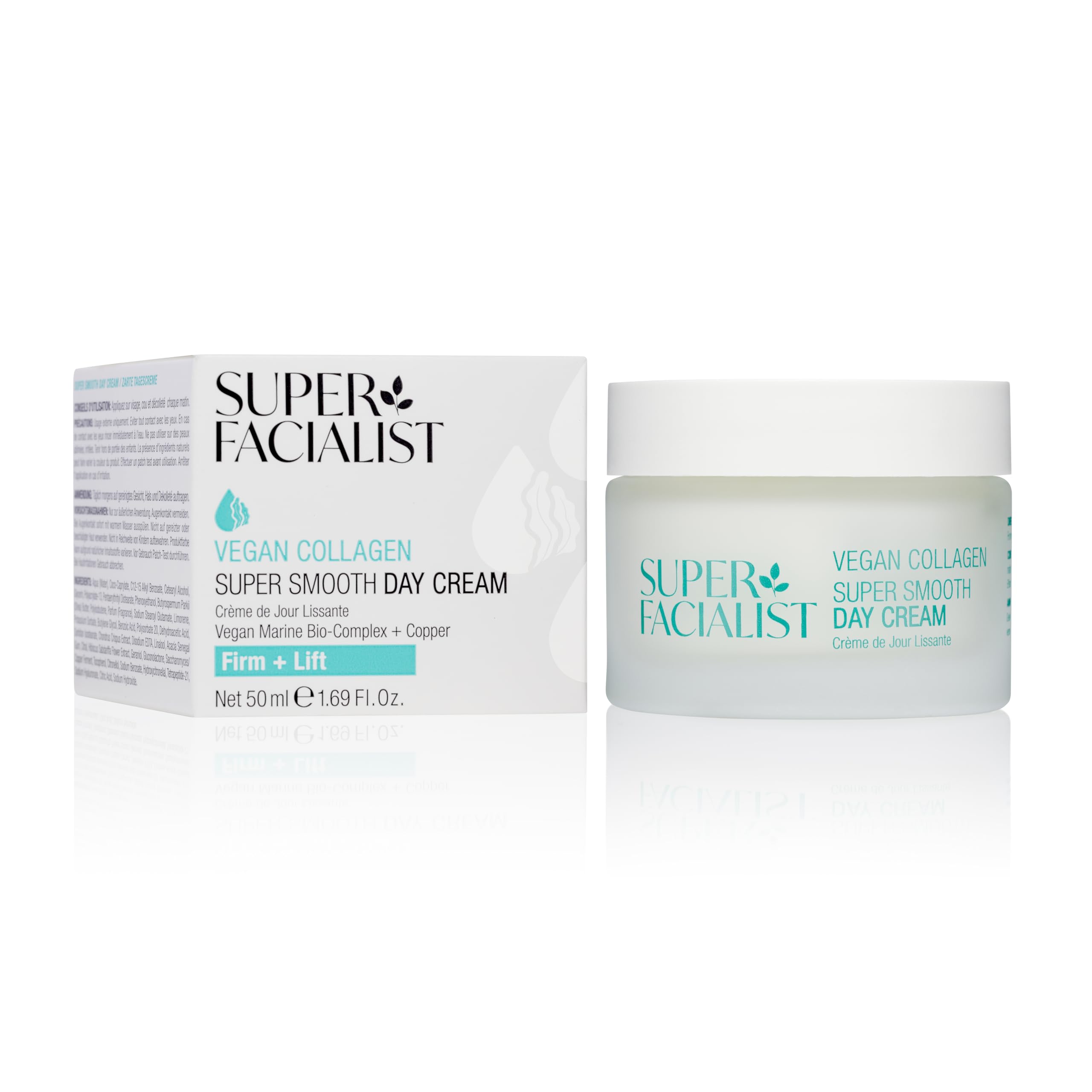Super Facialist Vegan Collagen Super Smooth Day Cream - Super Smooth Day Cream, Firming, Smoothing & Plumping, Copper, antioxidant-rich Hibiscus, Peptide, Gentle Face Care, Vegan Friendly, 50ml — image 1