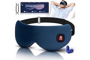 Cordless Heated Eye Mask for Dry Eyes, Blocking Light Sleeping Mask Warm Eye Compresses Electric Heating Pad for Stye Eye Tre