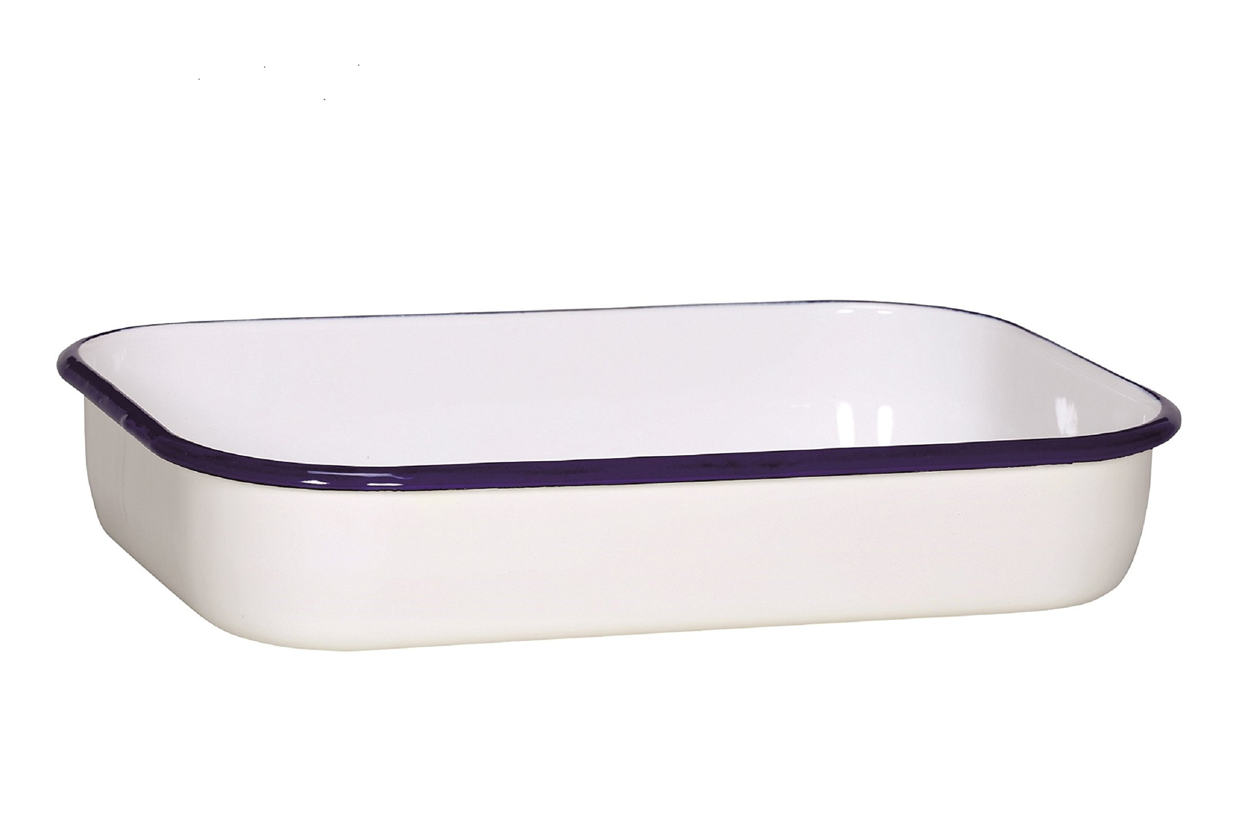 Karl Krüger Husum 14136/B Casserole Dish 36 cm Steel White with Blue Edge 36 x 23 x 7 cm