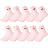 soxitoevy 10 Pairs Women Crew Socks Cute Embroidery Cotton Socks | Soft Cotton Blend, Embroidery Pattern, Elastic Ribbed Cuff, Mid-Calf Length, Ideal Gifts for Women Girls or Friends