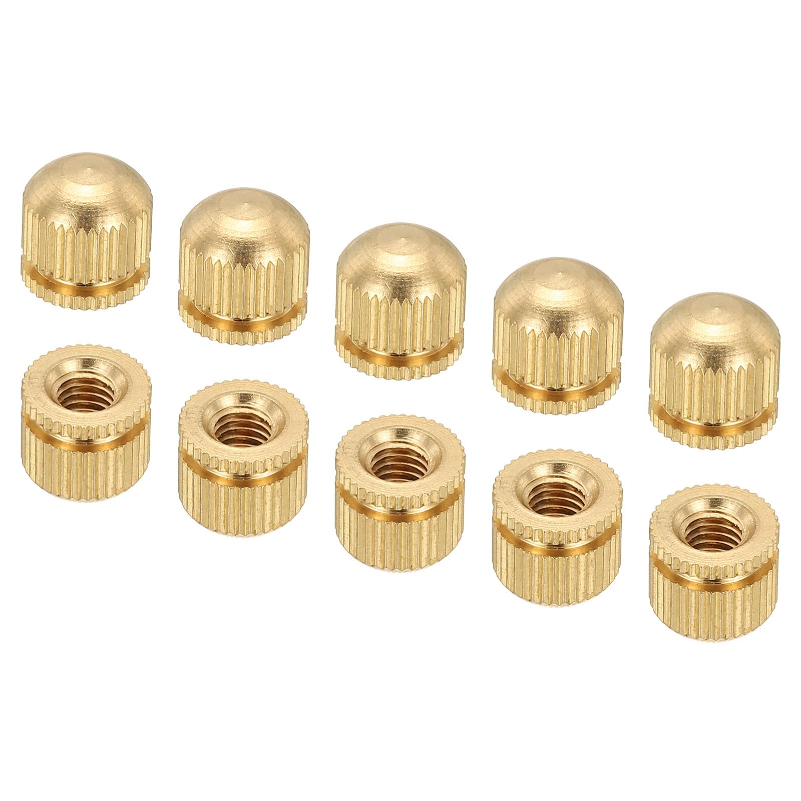 PATIKIL M6x12x12mm Cap Nut, 10 Pack Acorn Nut Screw Knob Cap Insert Bolt Cover Female Thread Knurled Decorative Hardware Fittings Lamp Light Fixtures