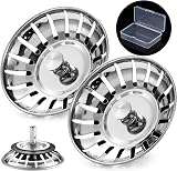 Stainless Steel Sink Plug Strainer 78mm 2 Pack Zip 304 Rustproof Kitchen Drain