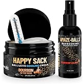 Derm Dude Below-the-Belt Deodorant Bundle | Happy Sack Anti-Chafing Cream 2oz + Amaze Ball Deodorant Spray 2oz | Groin &amp; Sack Odor Control, Sweat Protection, Talc-Free, Aluminum-Free with DeoPlex &amp; Al
