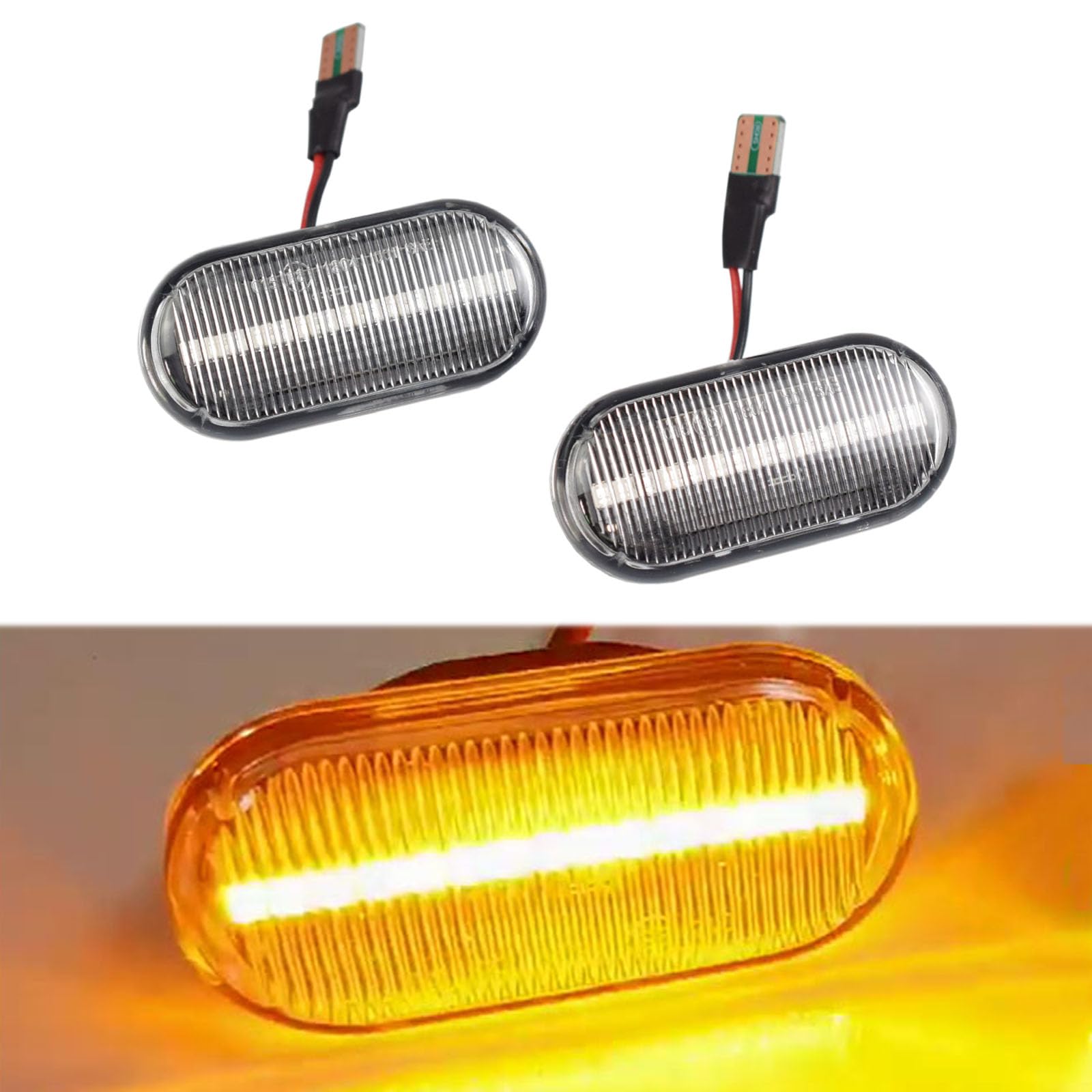 2pcs Dynamic LED Side Marker Lights 12V Flowing