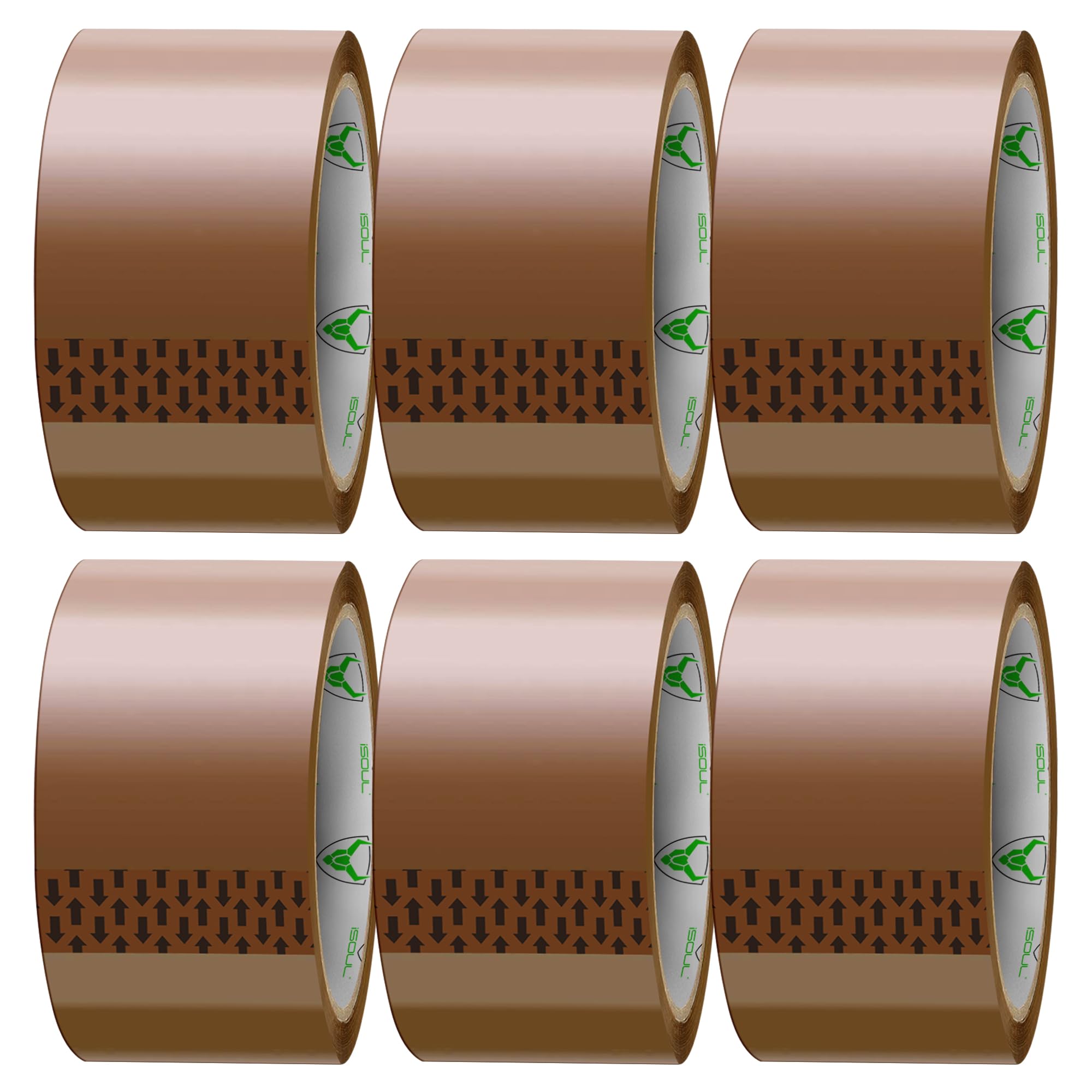 iSOUL Packing Tape/Parcel Tape - 6 Pack Rolls of Heavy Duty Brown Tape 48mm x 66m for Parcels, Packaging and Boxes, Strong, Secure and Sticky Seal | Brown Parcel Tape