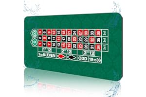 FURUISEN 70'' x 35'' Upgraded Waterproof Casino Roulette Tabletop Layout Mat with Carrying Bag, Anti-Slip Rubber Roulette Game Layout Table Top Cover for Parties, Home Entertainment, Game Night