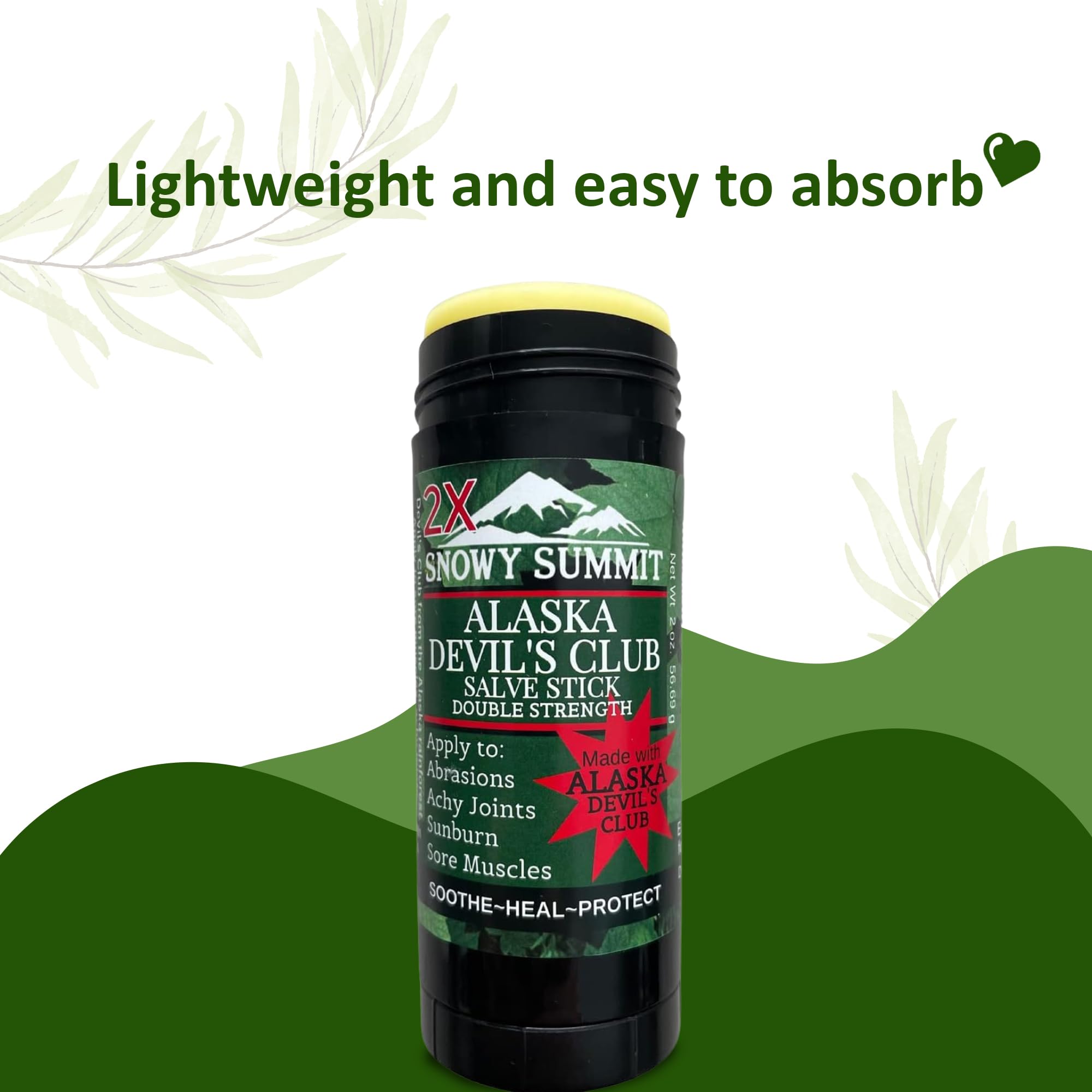 Devil's Club 2X Salve Stick - All-Natural, Handcrafted Herbal Salve for Mess-Free Application - Muscle Rub In Stick Form with Light Herbal Scent and Portable Design