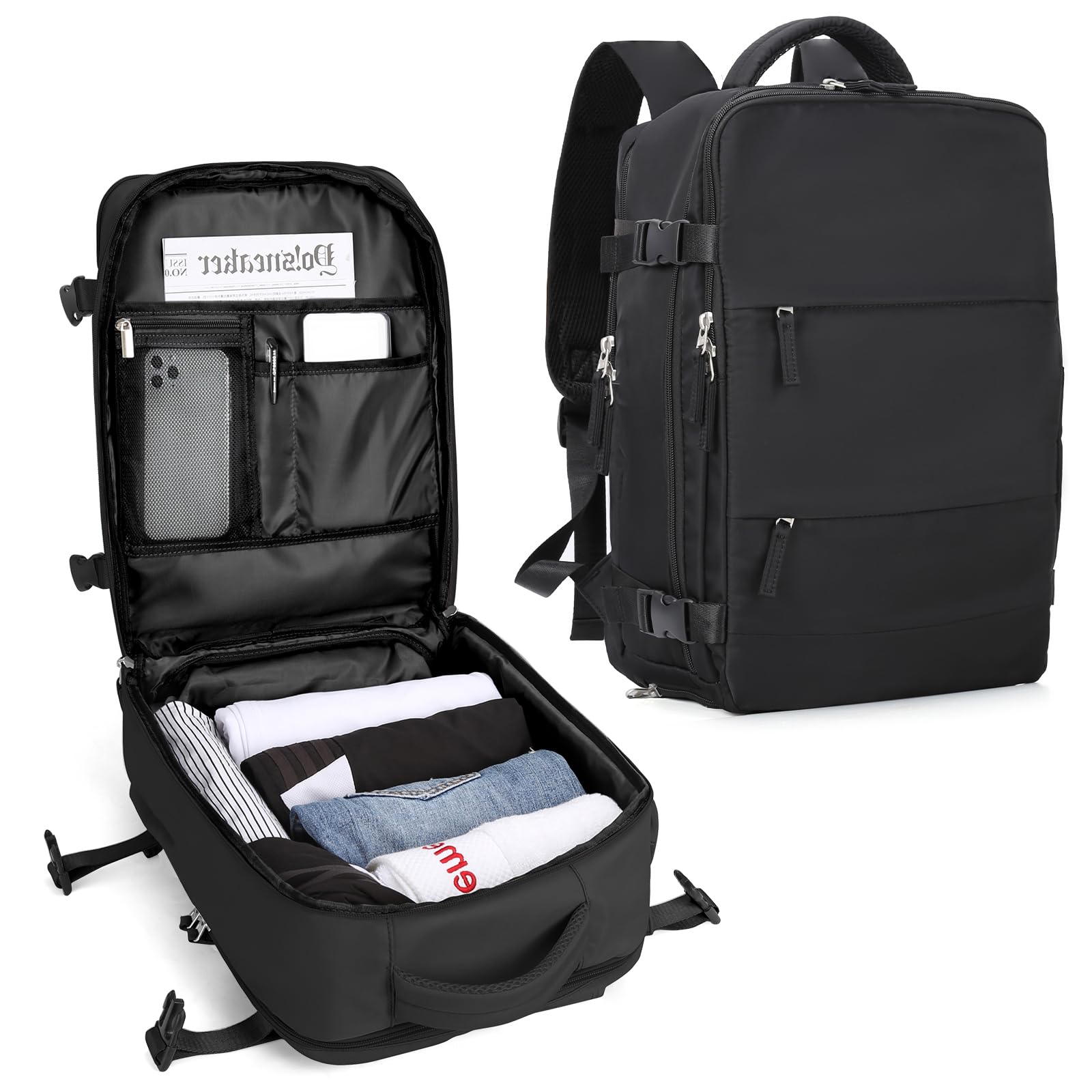 SZLX Rucksack 40x30x20 Wizz air Handgepäck Rucksack für Ryanair Vakuum Reiserucksack Flugzeug Easyjet Handgepäck Laptop Rucksack 14 Zoll mit Schuhfach für Herren Damen