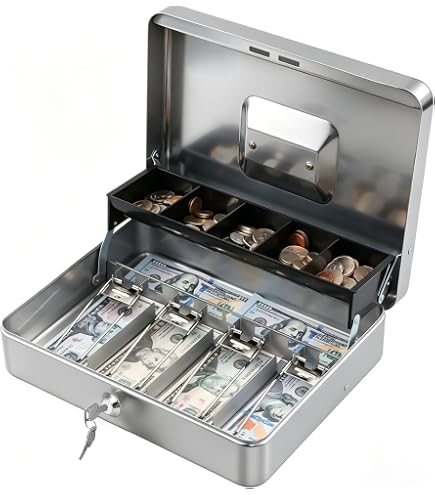 Amazon.com: KYODOLED Locking Cash Box with Lock,Money Box with