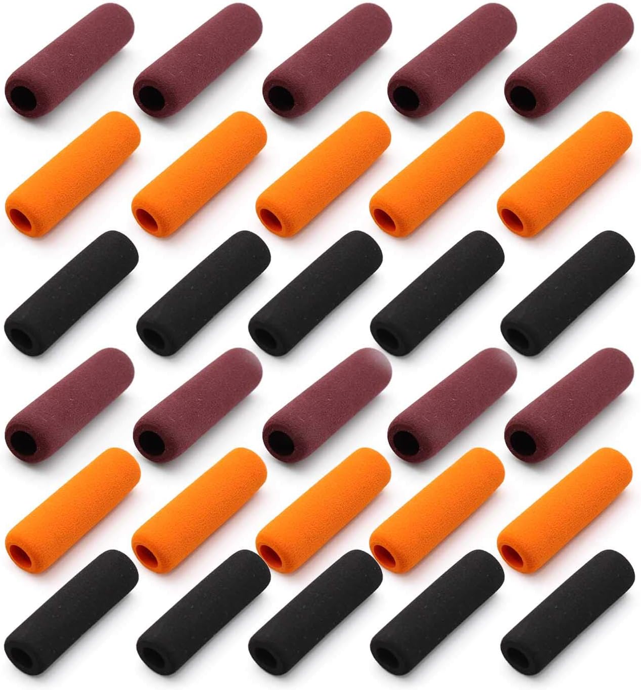 WJUAN 30 Pcs of Foam Pen Grips, 40 mm Length of 3 Colors Rubber Pencil Grips Set