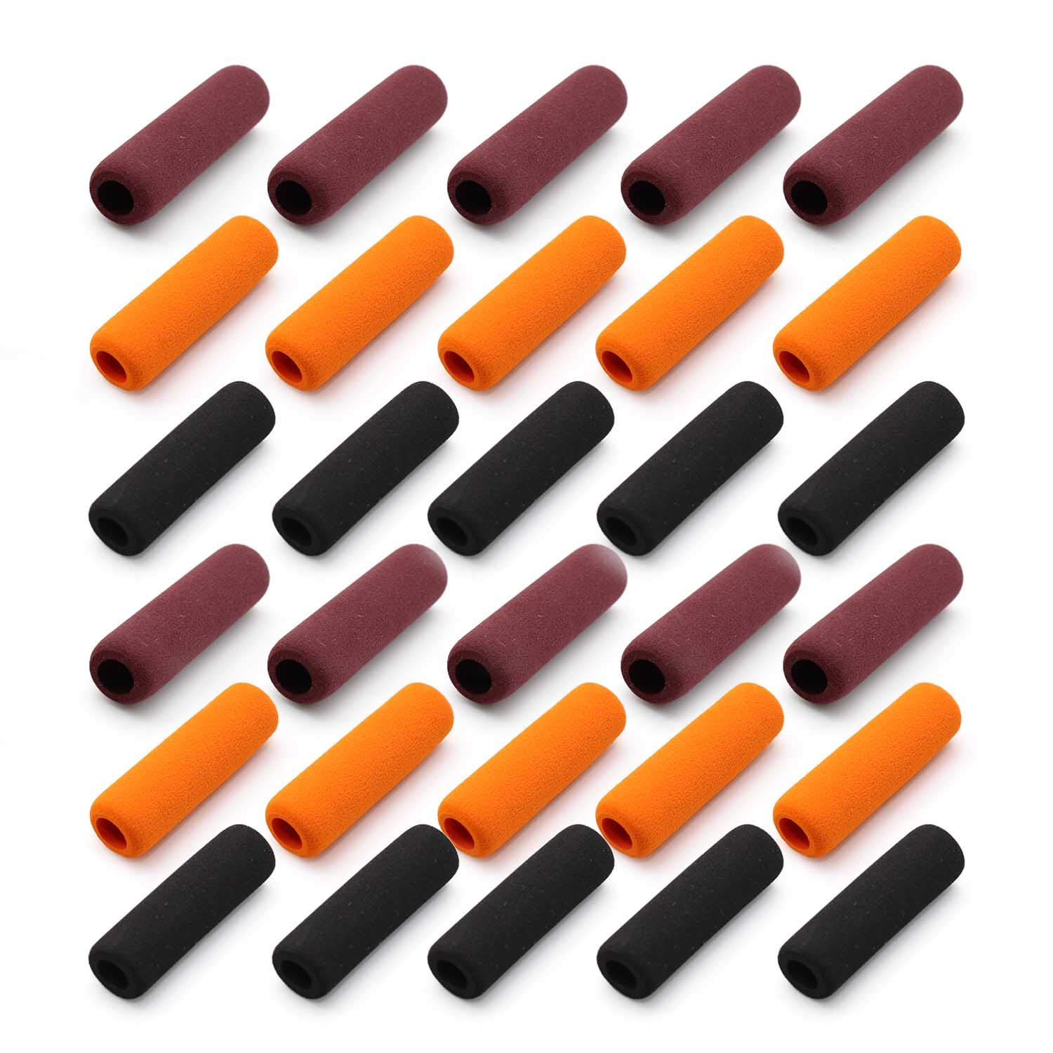 WJUAN 30 Pcs of Foam Pen Grips, 40 mm Length of 3 Colors Rubber Pencil Grips Set, Non Slip Pen Gripper for Pencils, Ballpoint Pens, Pens and Other Writing Tools