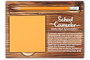 MFOMFO School Counselor Gifts, Thank You Appreciation Gifts for School Counselor, Perfect for Appreciation Birthday White Elephant or End of Year Recognition Self-Stick Note Pad Holders-LBB13