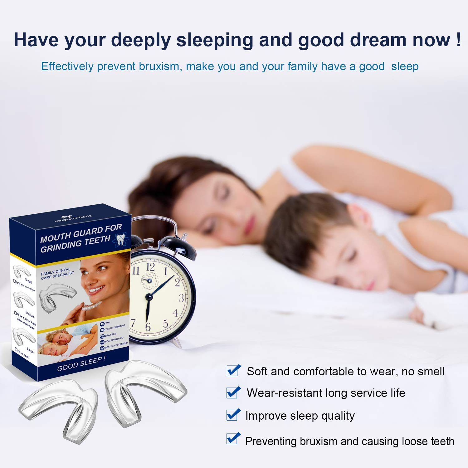 Moldable Small Size Night Mouthguard for Kids, Set of 4 BPA Free Moldable Mouth Guard for