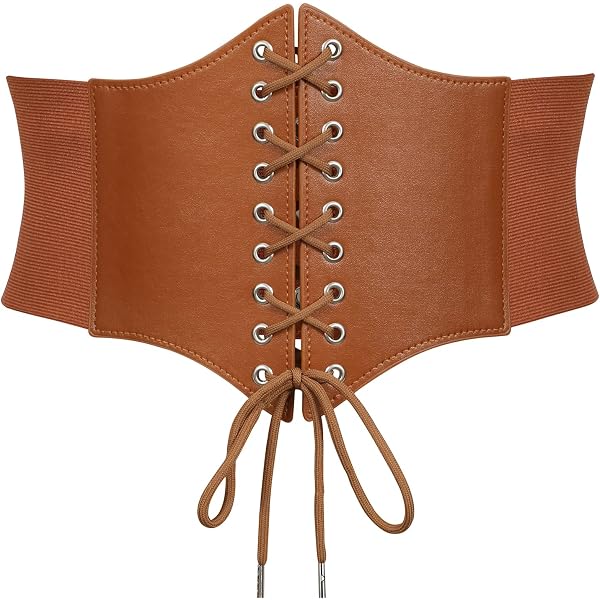Ayliss Womens Elastic Wide Band Lace-Up Corset Cinch Belt  display picture 3