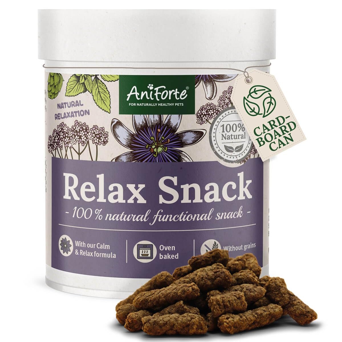 AniForte Relax Snack for dogs 300g - Natural relaxation & calming, anti-stress snack, with valerian, lemon balm, rosemary, supports in stressful situations, anxiety, nervousness