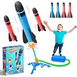 HappyGoLucky Rockets Toy Launcher 4 Foam Rockets Outdoor Kids Age 3-12