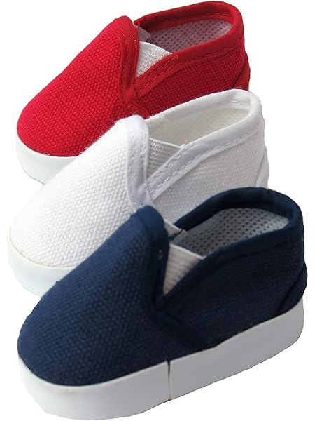 red white and blue slip on shoes