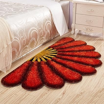 Home Castle Half Flower Shaped Shaggy Runners for Bedside,Living Room & Drawing Room.