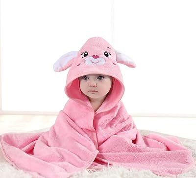 HiABsee Ultra Soft Hooded Baby Towel 80x80cm Rabbit Animal Design
