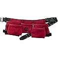 Graintex DS2543 :: 9 Pocket Children Tool Belt Burgundy Color Suede Leather, Kids Real Tool Belt, Boys and Girls Tool Apron for Home Improvement, 1.1/2" Leather Belt, Hammer Loops