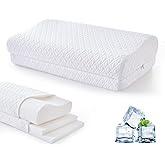 Luxe Linen Tencel Lyocell Cervical Neck Pillow for Sleeping, 3-Layer Adjustable Memory Foam Pillows, Side Sleeper Pillow for Neck Shoulder Pain Relief, Cooling Ergonomic Contour Bed Pillows