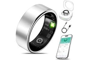 MILAVAN Smart Health Ring for Women Men Fitness Tracker with Heart Rate, Blood Oxygen, Blood Pressure, Sleep Monitoring, Step Counting, IP68 Waterproof for iOS and Android, No APP Fee, Xmas Gifts, Silver 7