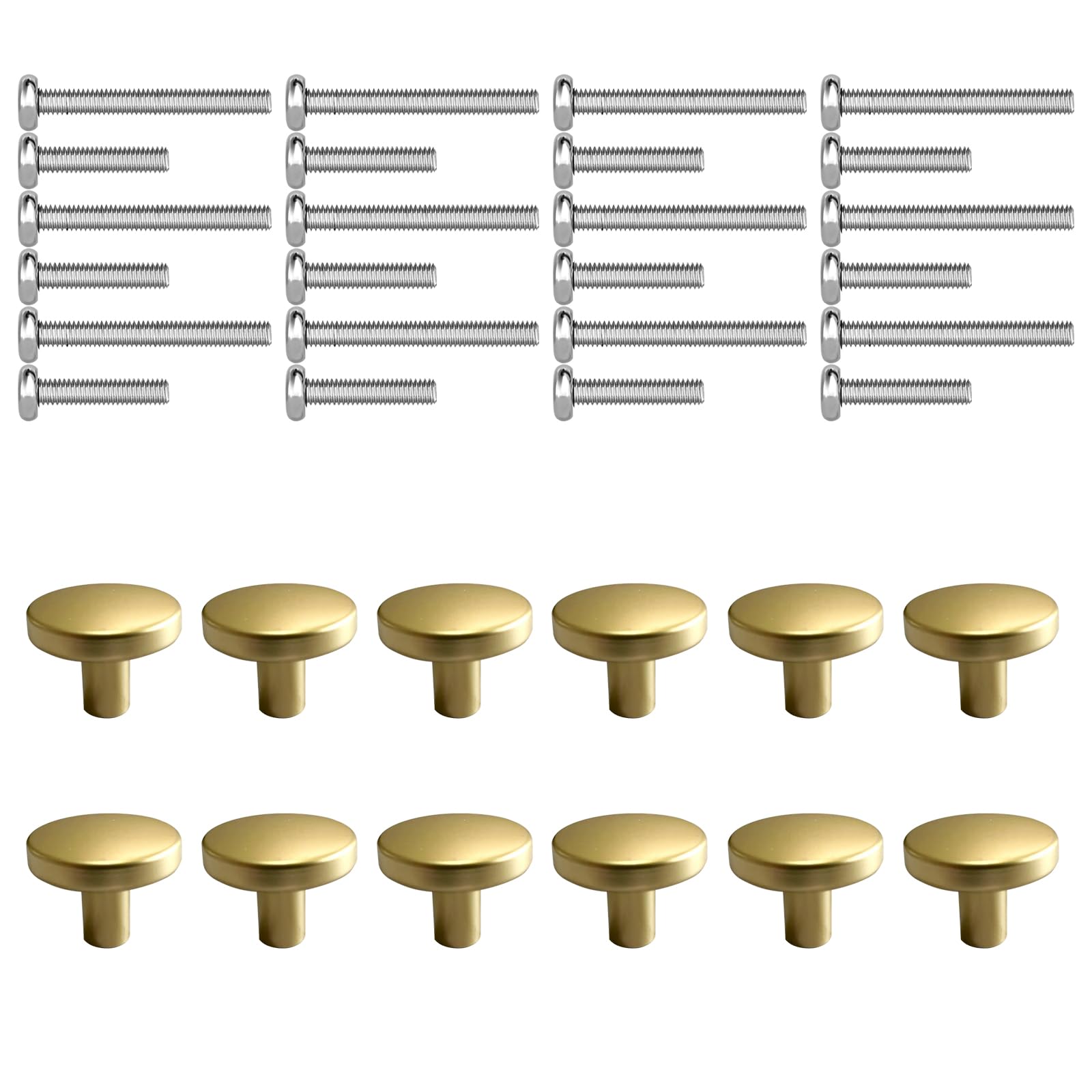 12 PCS 25mm Cabinet Knobs, Vintage Matted Kitchen Door Handles, Minimalist Modern Round Wardrobe Handles, Including 12 Standard Screws and Extended Screws, Suitable for Cabinets, Wardrobes, and Drawer